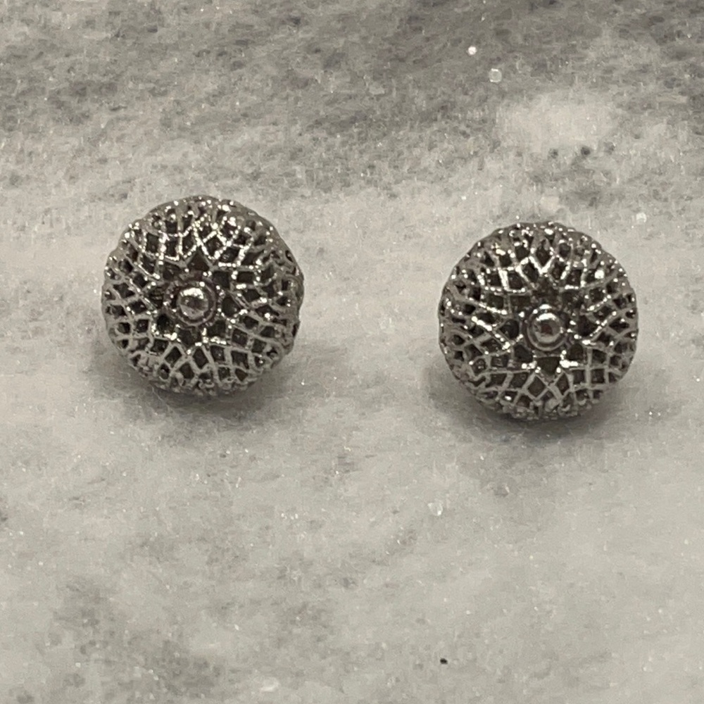 Vintage Monet Silver weave earrings